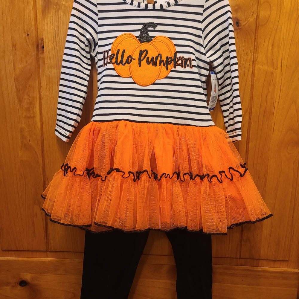 Kids Halloween Pumpkin Tutu Set